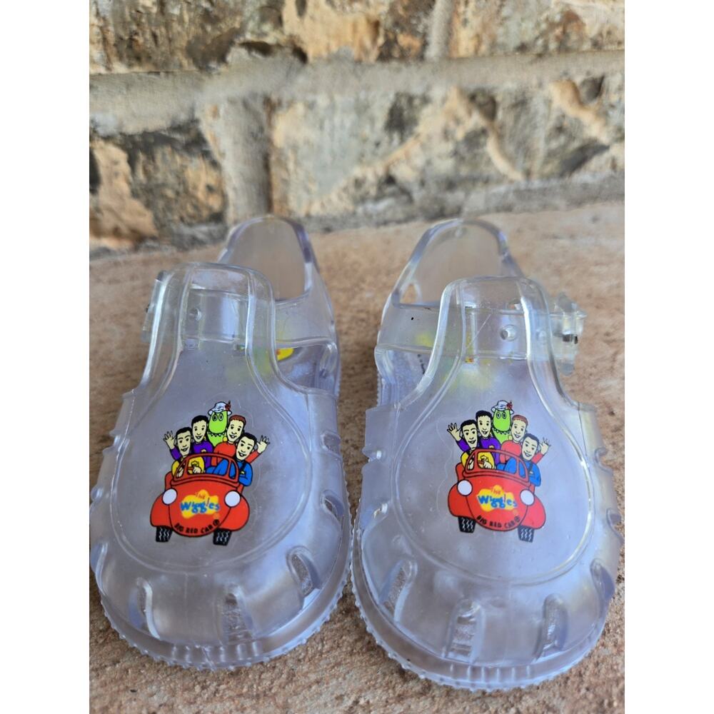 VTG The Wiggles Clear Jelly Sandals Dorothy Dinosaur 2C 2003 Baby Toddler RARE